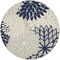Homeroots 8 ft. Round Ivory & Navy Indoor & Outdoor Area Rug 384838 - alternate 1